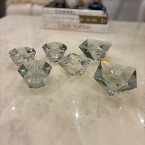 Set of 6 beveled glass candle holders - Picture 8 of 10